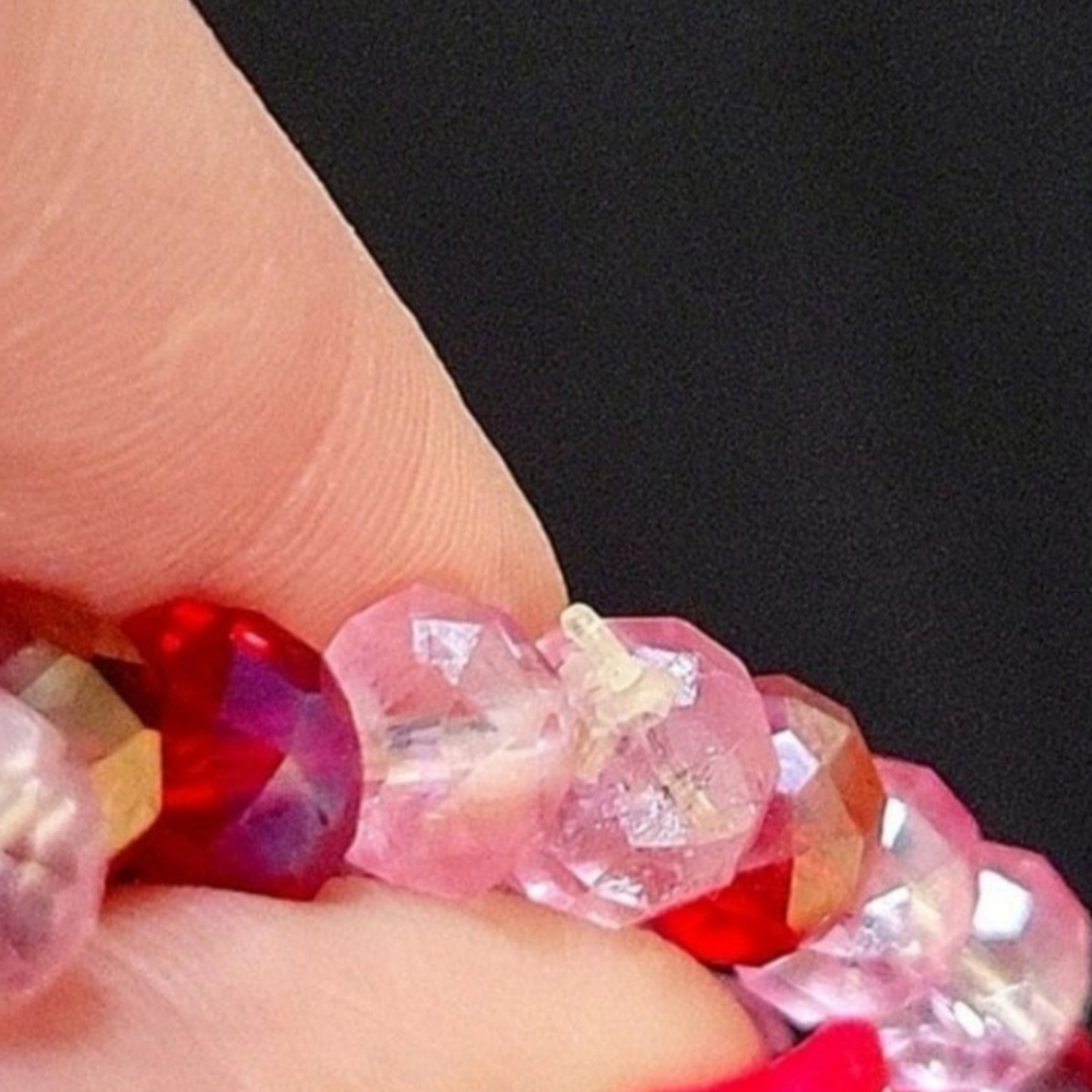 BEADED STRETCH ABSTRACT BRACELET 3 ROWS - Picture 7 of 11